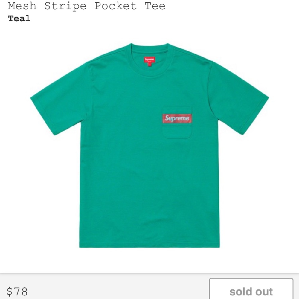 Supreme mesh stripe pocket tee